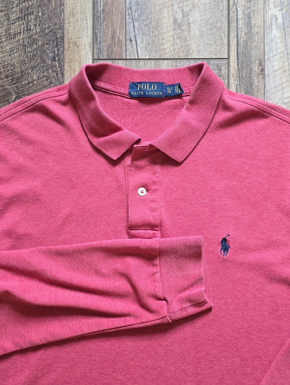 Polo Ralph Lauren - Long Sleeve Polo Shirt - XL - Heather Nantucket Red